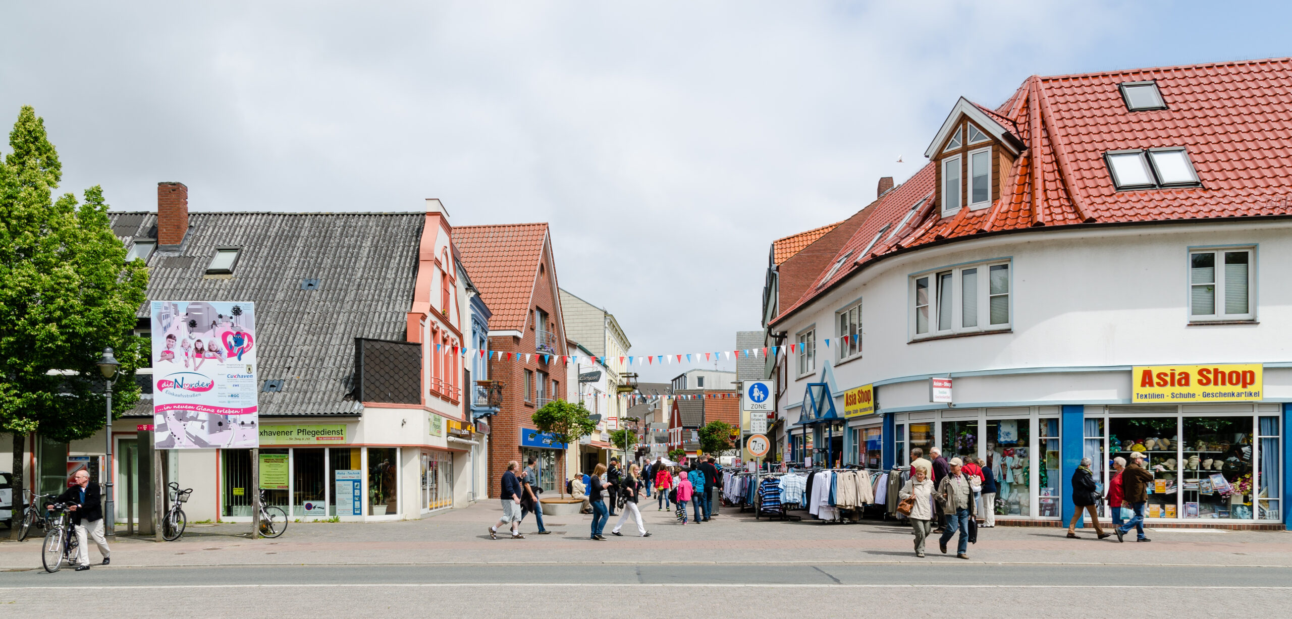 Foto einer Einkaufsstraße in Cuxhaven